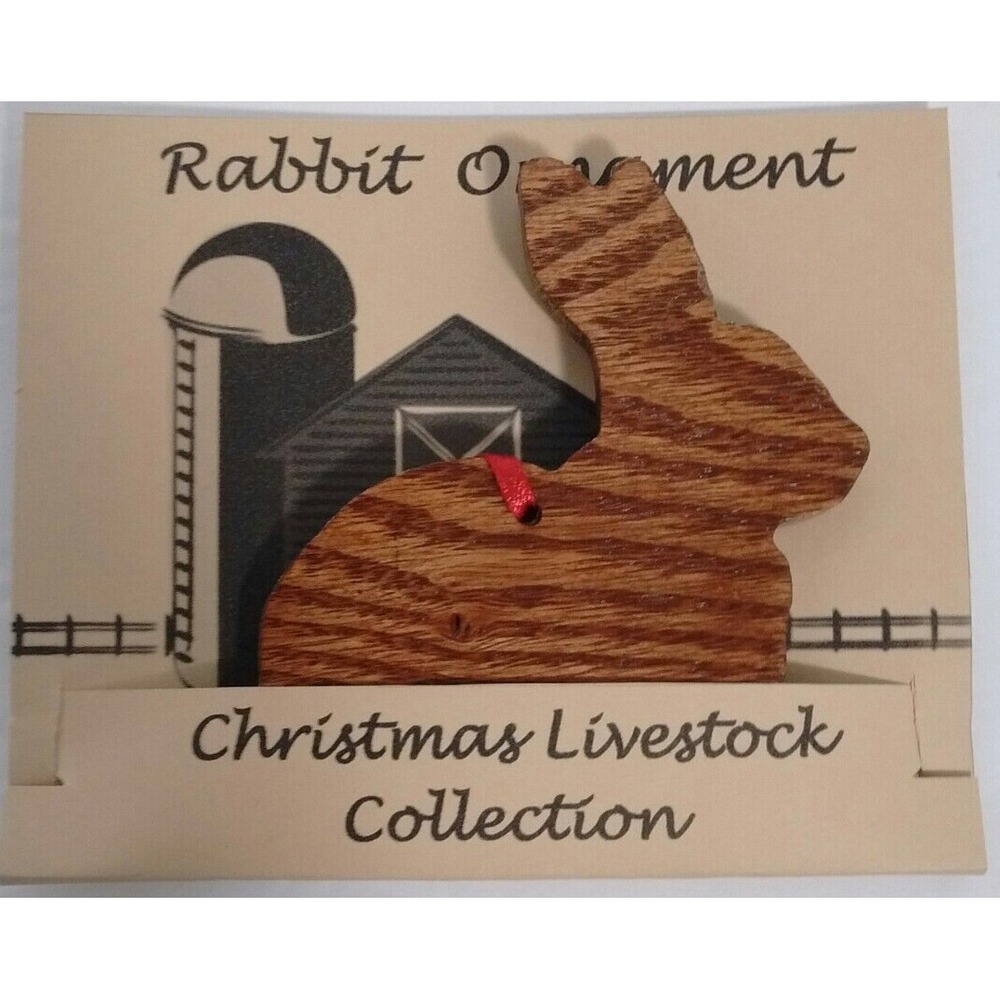 Solid Oak Wooden Rabbit Ornament